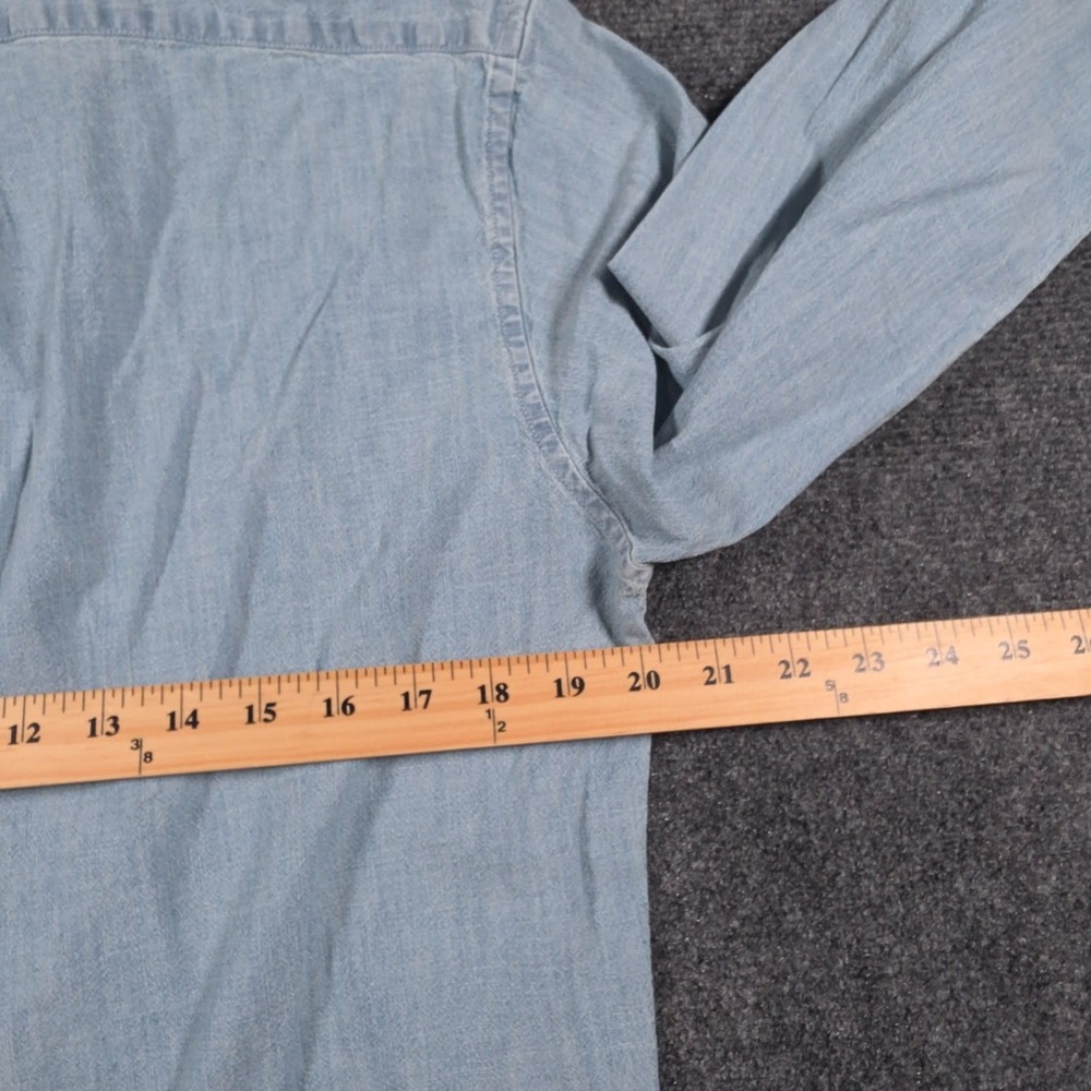 J Crew Chambray Shirt Mens M Light Blue Slim Fit Button Down Casual Western - Picture 5 of 11